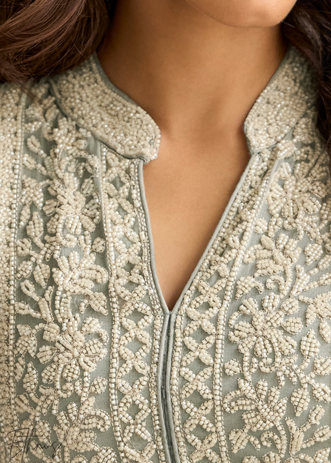 Light Grey Georgette Palazzo Salwar Suit