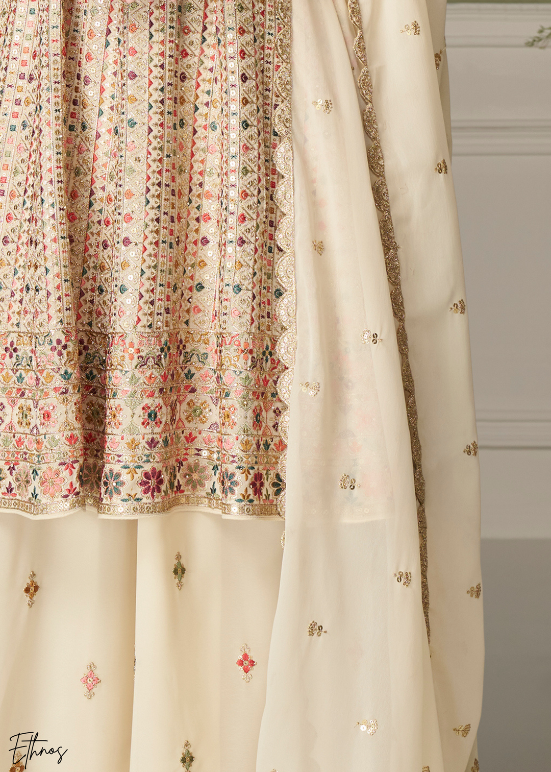 White Georgette Palazzo Salwar Suit