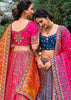 Blue & Pink Banarasi Silk Lehenga Choli