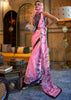 Taffy Pink Designer Satin Crepe Printed Saree